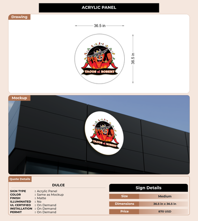 CUSTOM MOCKUP SIGN FOR Dulce
