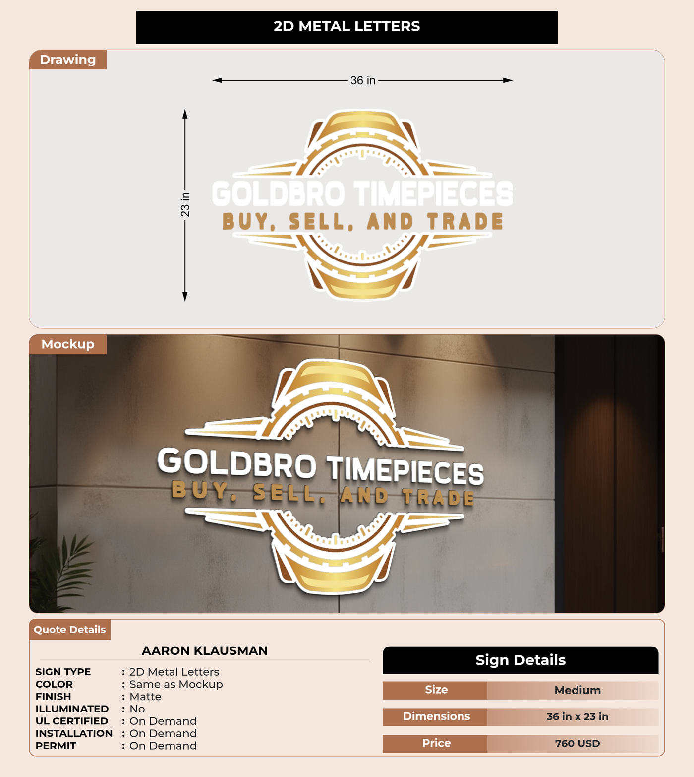 CUSTOM MOCKUP SIGN FOR Aaron klausman