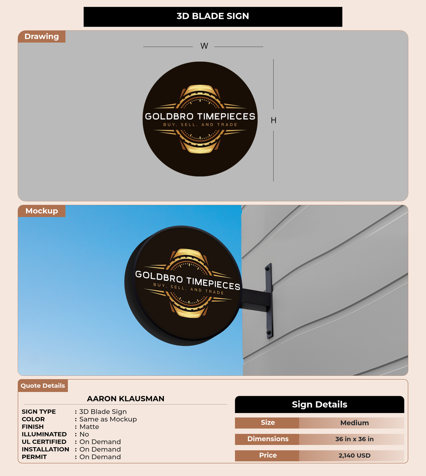 CUSTOM MOCKUP SIGN FOR Aaron klausman