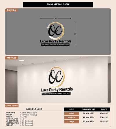 CUSTOM MOCKUP SIGN FOR MICHELE KING