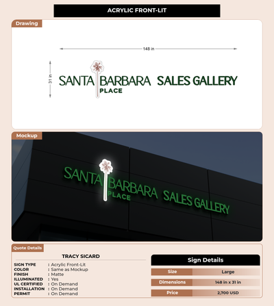 CUSTOM MOCKUP SIGN FOR Tracy Sicard