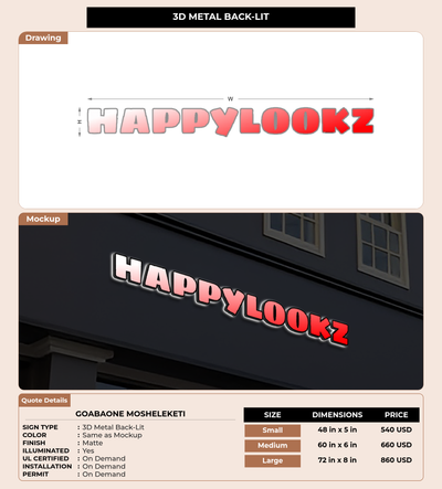 CUSTOM MOCKUP SIGN FOR Goabaone Mosheleketi
