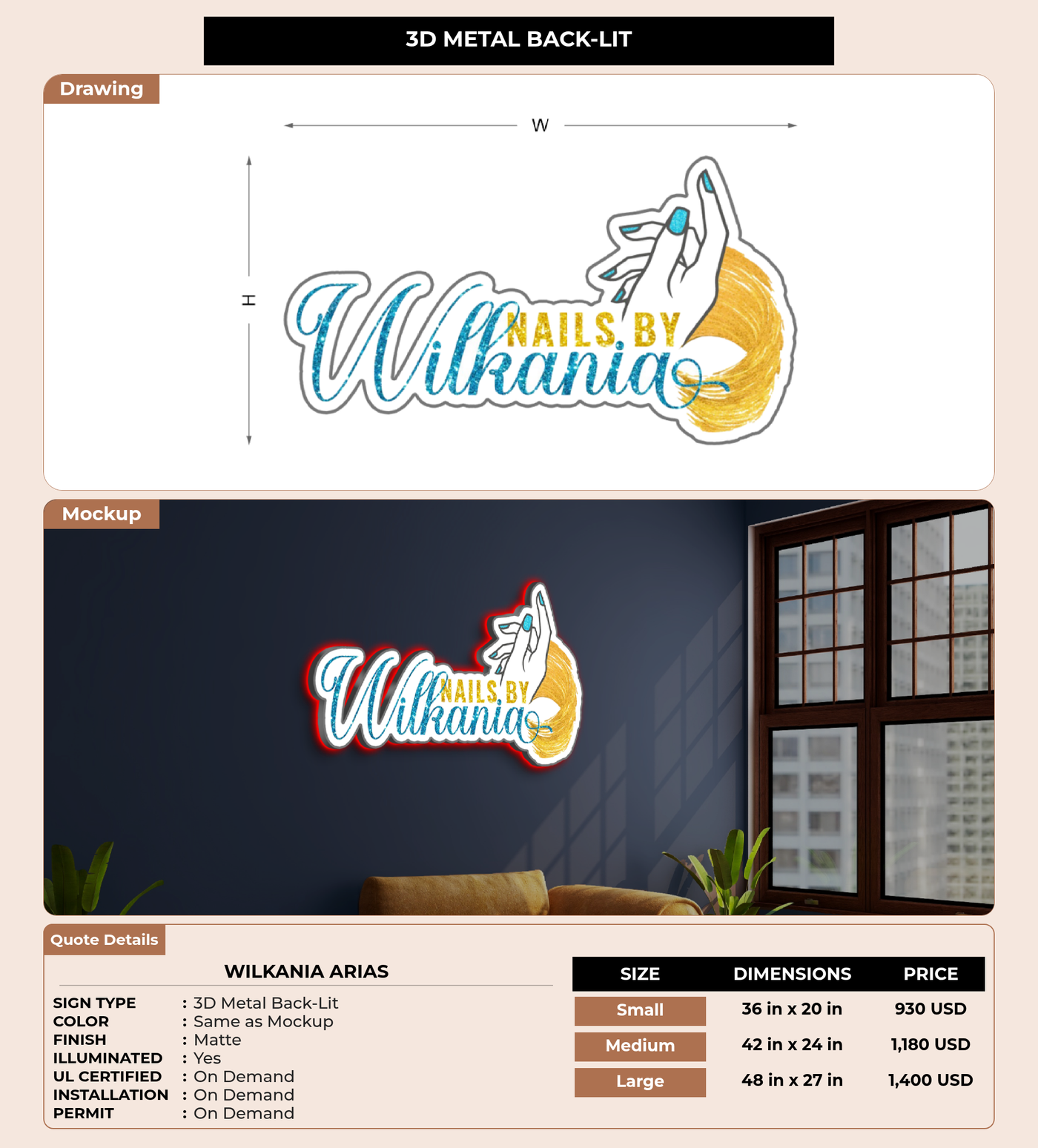 CUSTOM MOCKUP SIGN FOR Wilkania Arias