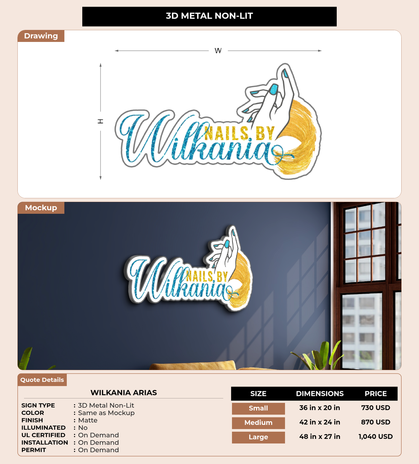 CUSTOM MOCKUP SIGN FOR Wilkania Arias