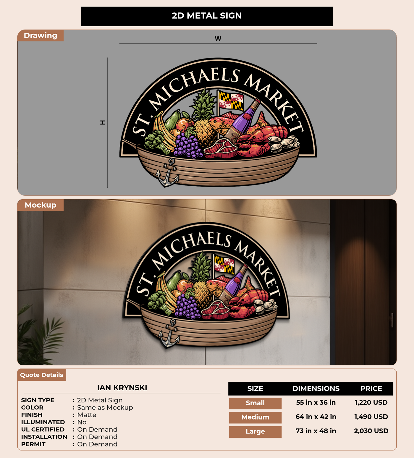 CUSTOM MOCKUP SIGN FOR Ian Krynski