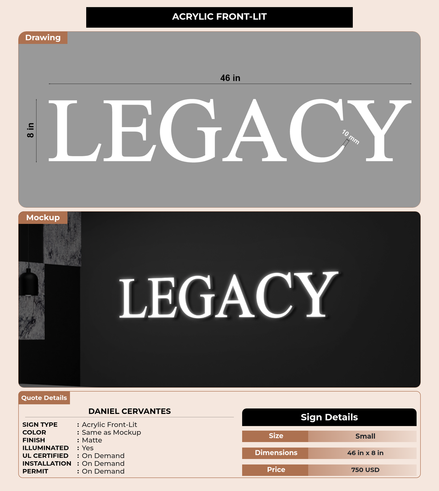 CUSTOM MOCKUP SIGN FOR Daniel Cervantes
