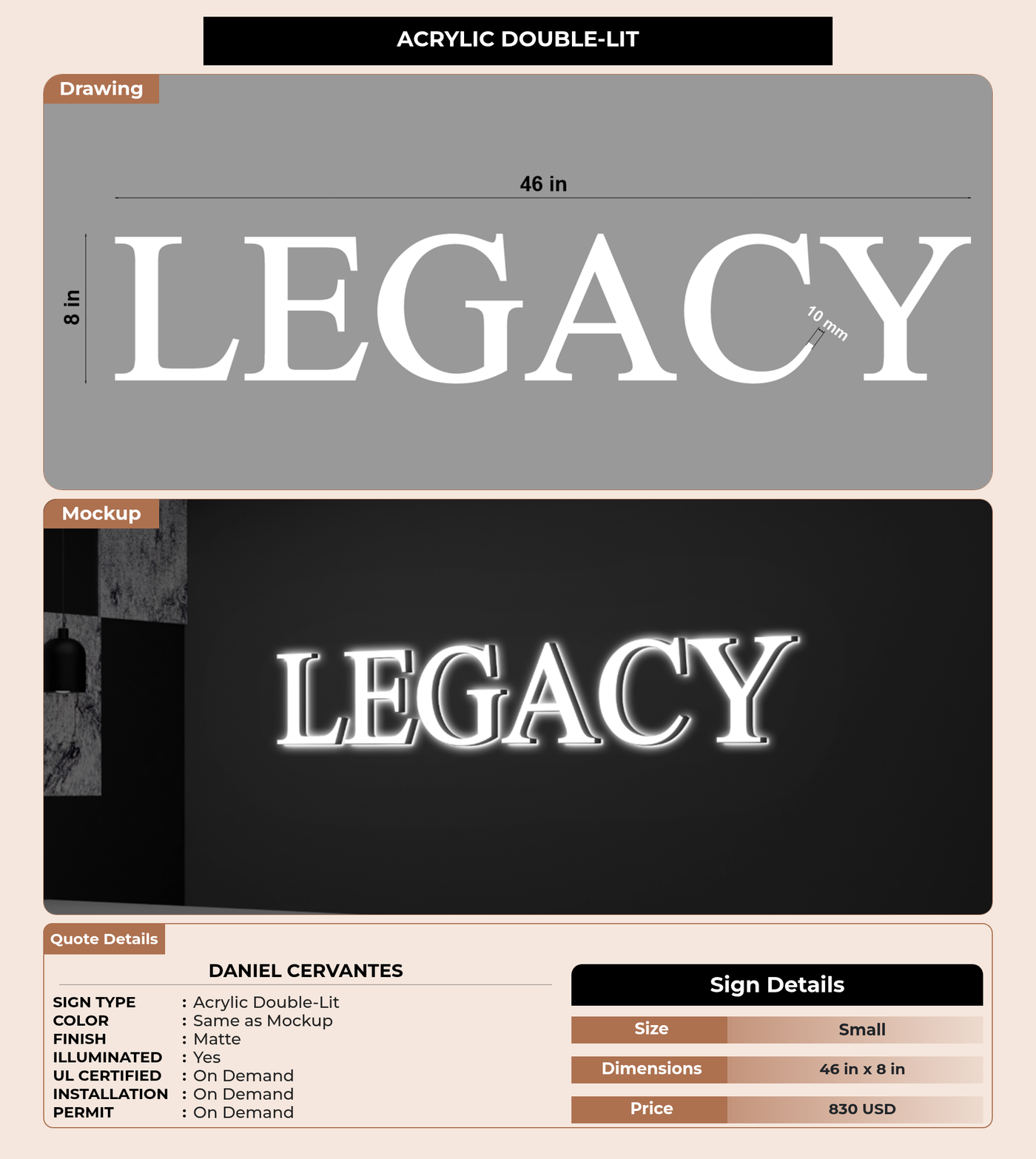 CUSTOM MOCKUP SIGN FOR Daniel Cervantes