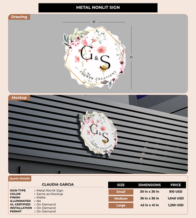 CUSTOM MOCKUP SIGN FOR Claudia Garcia