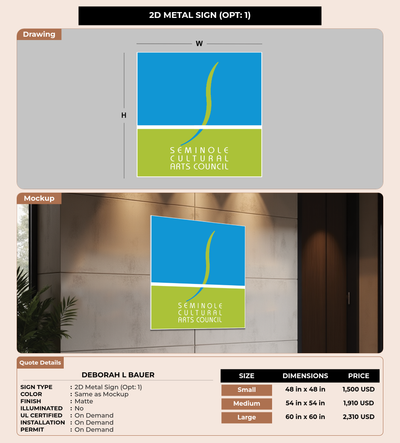 CUSTOM MOCKUP SIGN FOR Deborah L Bauer