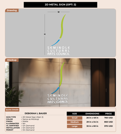 CUSTOM MOCKUP SIGN FOR Deborah L Bauer
