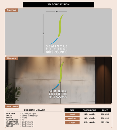 CUSTOM MOCKUP SIGN FOR Deborah L Bauer