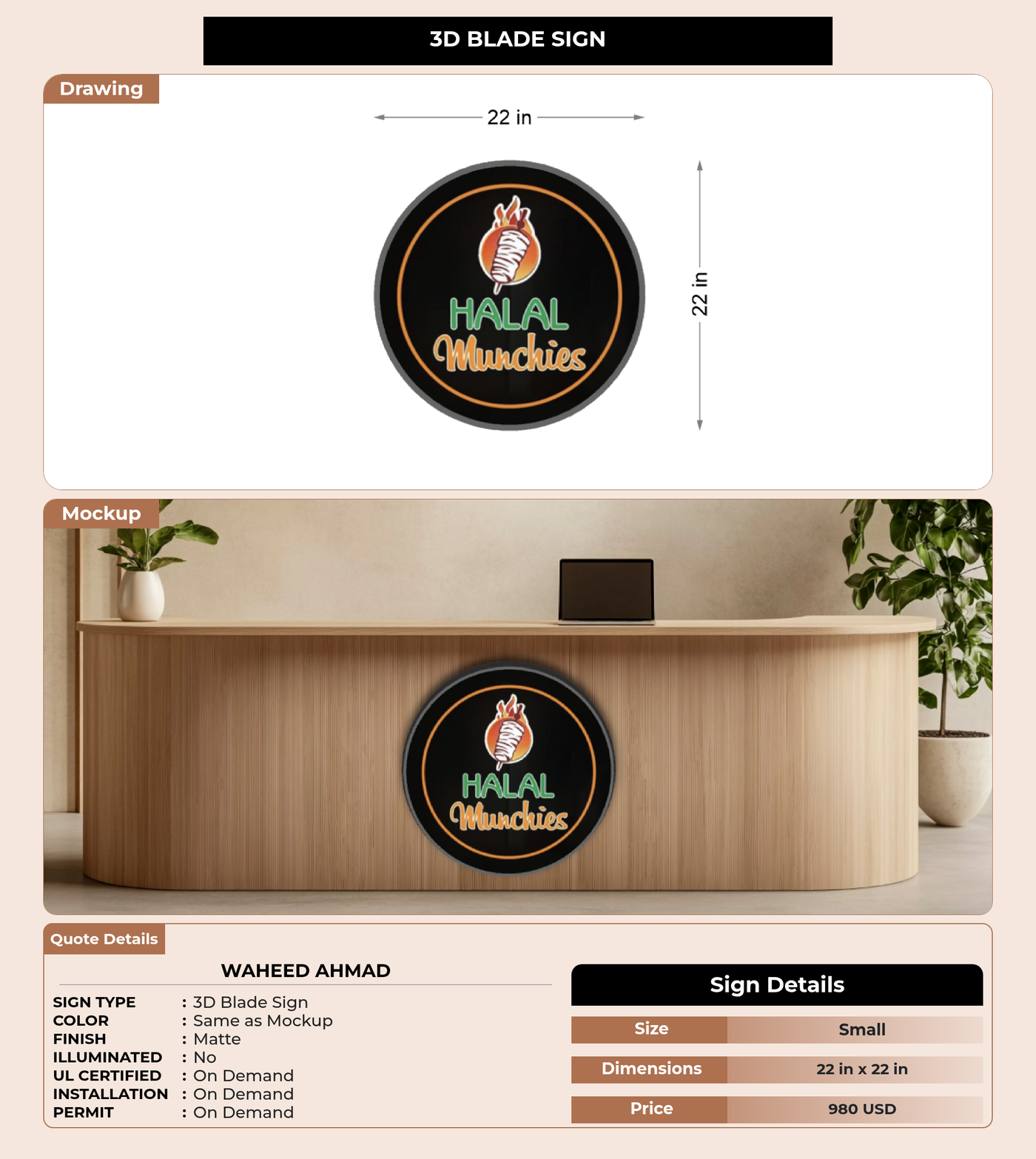 CUSTOM MOCKUP SIGN FOR Waheed Ahmad
