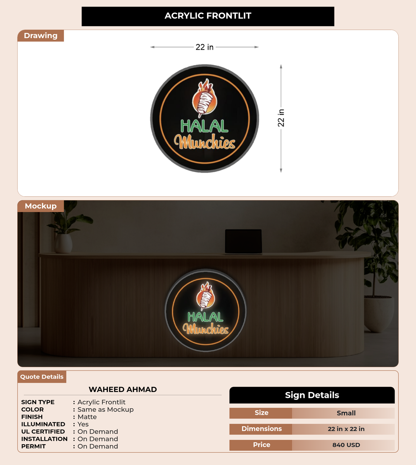 CUSTOM MOCKUP SIGN FOR Waheed Ahmad