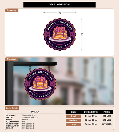 CUSTOM MOCKUP SIGN FOR Dalila