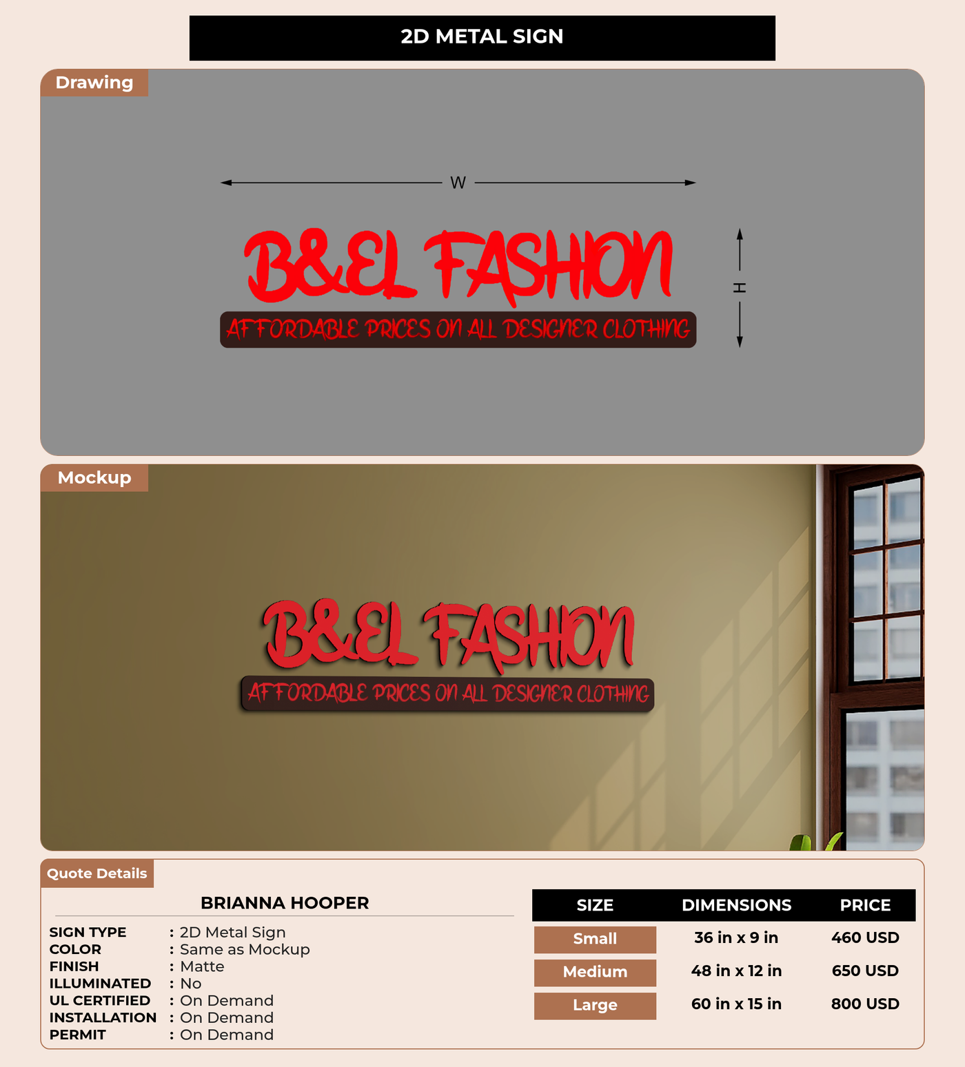CUSTOM MOCKUP SIGN FOR Brianna Hooper