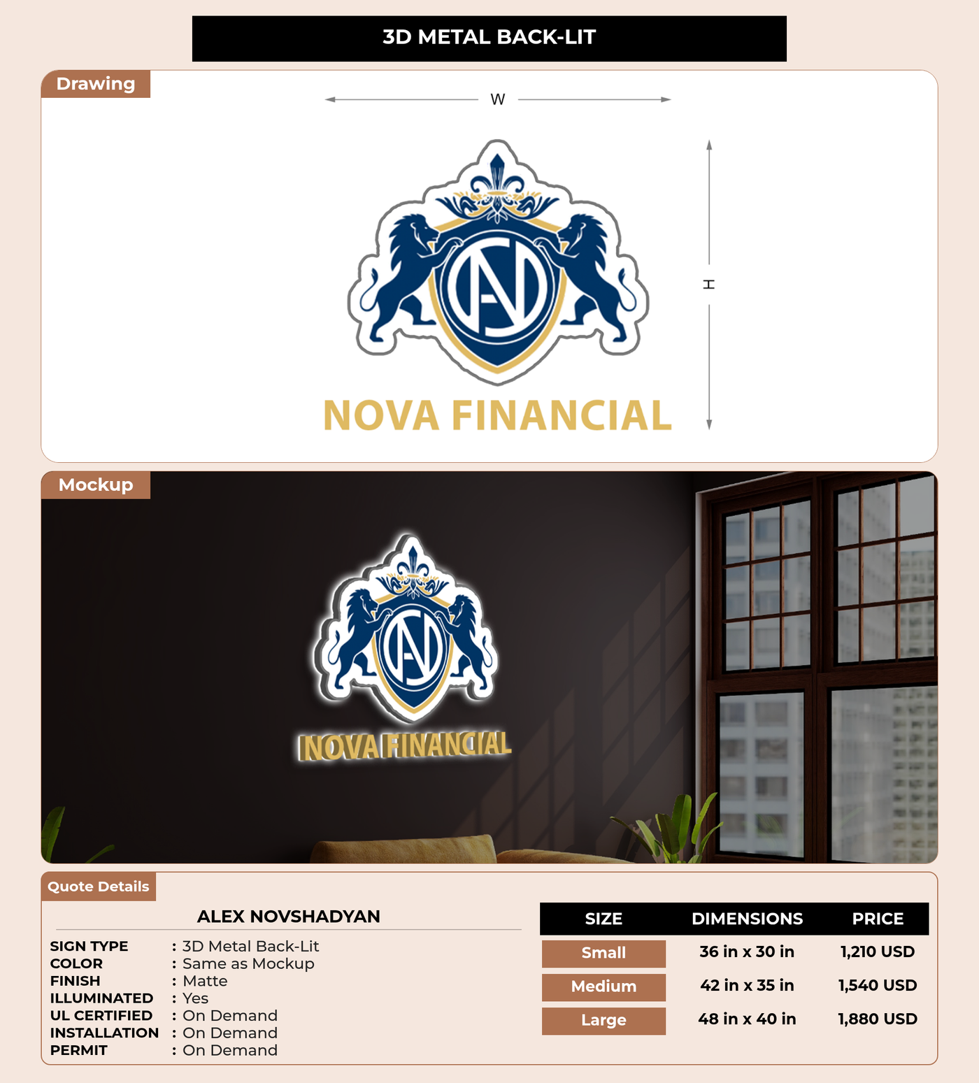 CUSTOM MOCKUP SIGN FOR Alex Novshadyan