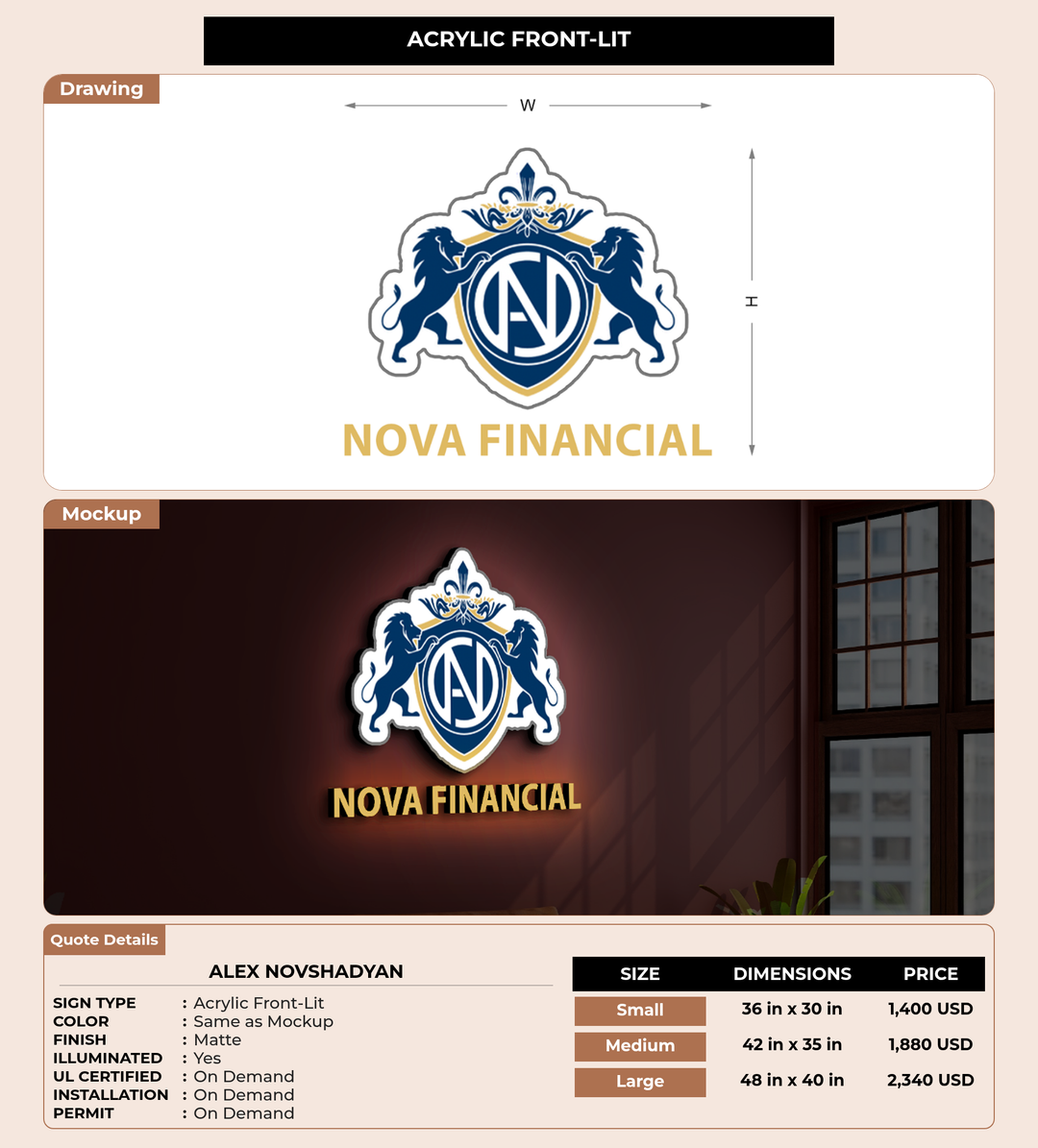 CUSTOM MOCKUP SIGN FOR Alex Novshadyan
