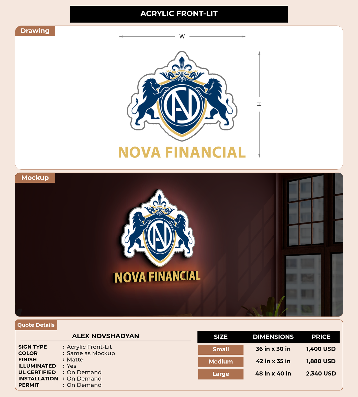 CUSTOM MOCKUP SIGN FOR Alex Novshadyan