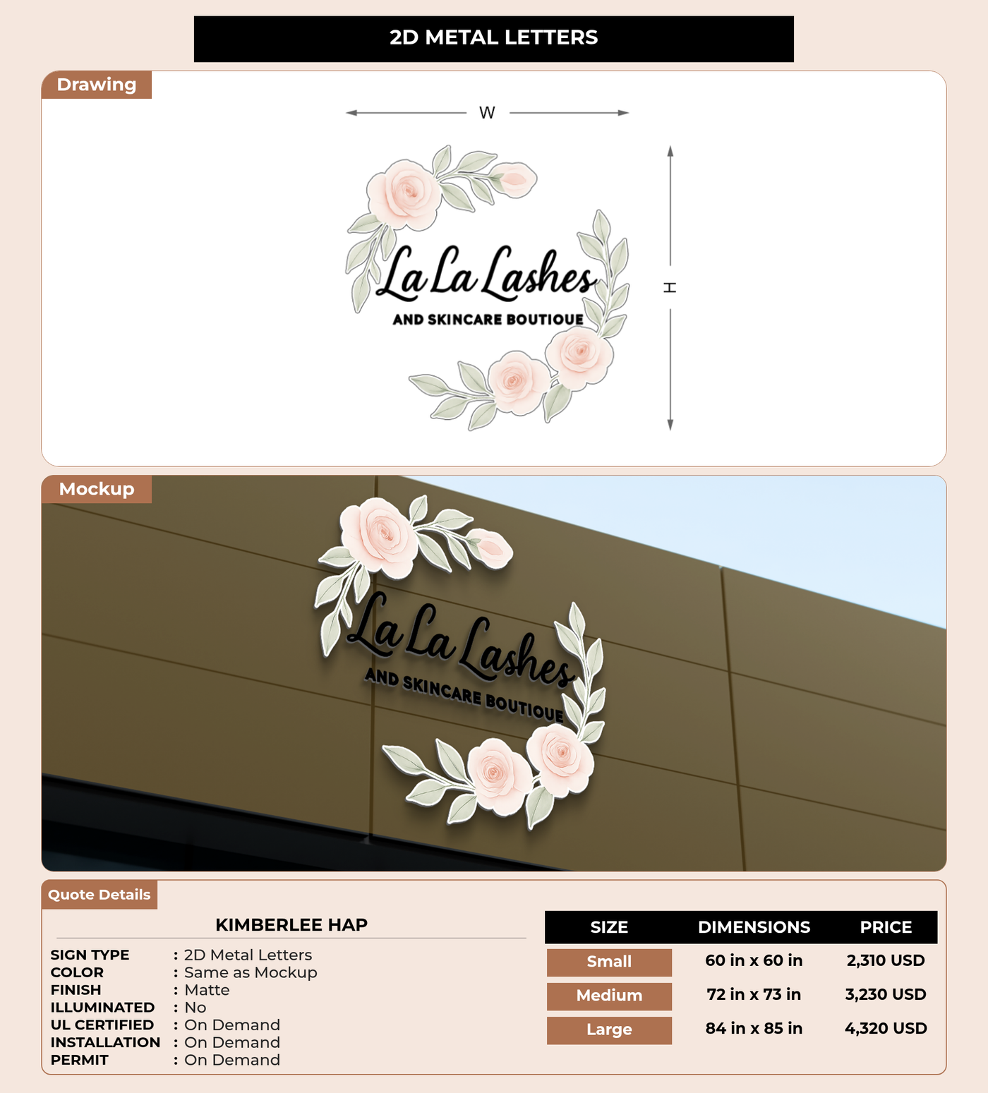 CUSTOM MOCKUP SIGN FOR Kimberlee hap