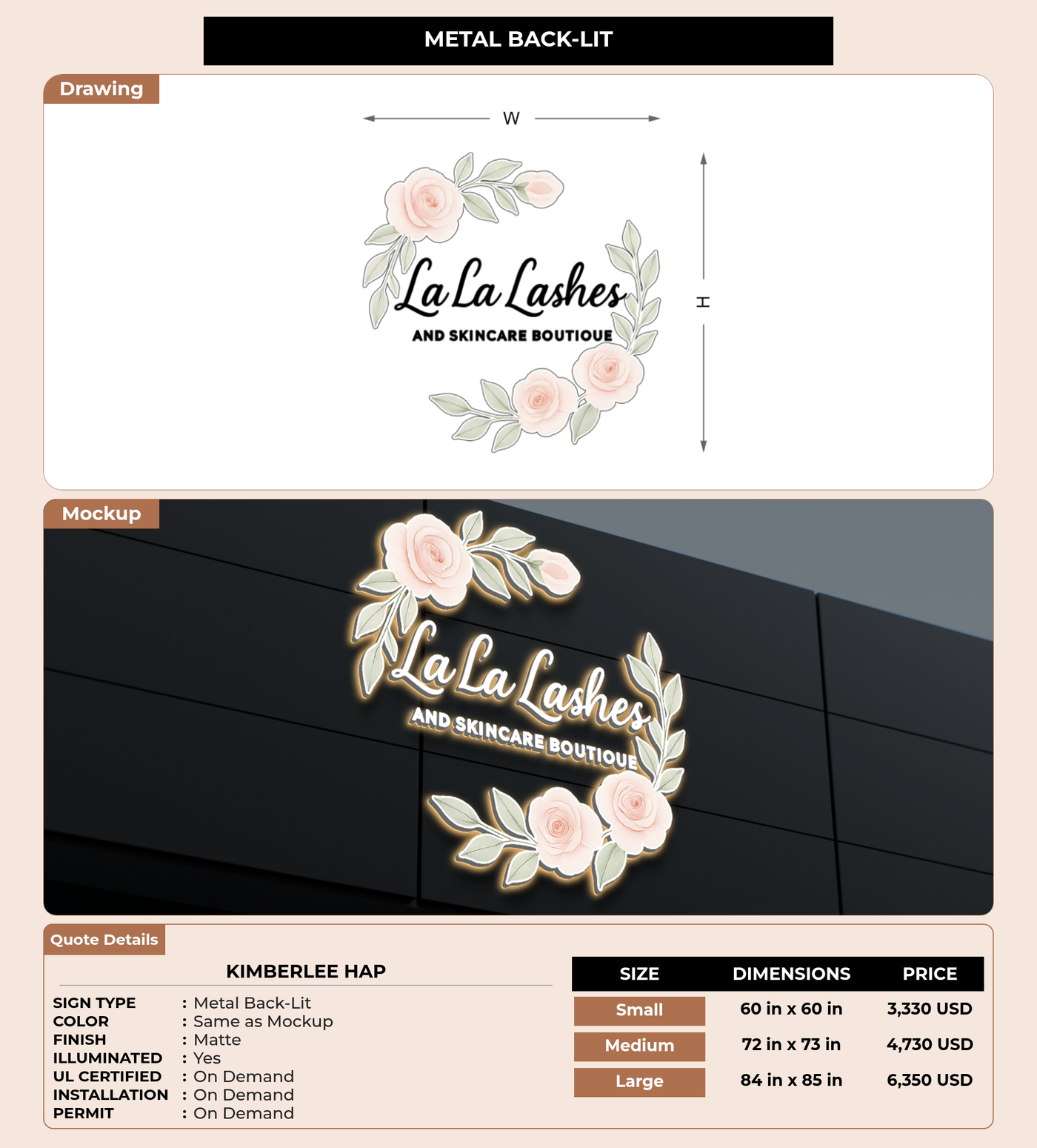 CUSTOM MOCKUP SIGN FOR Kimberlee hap