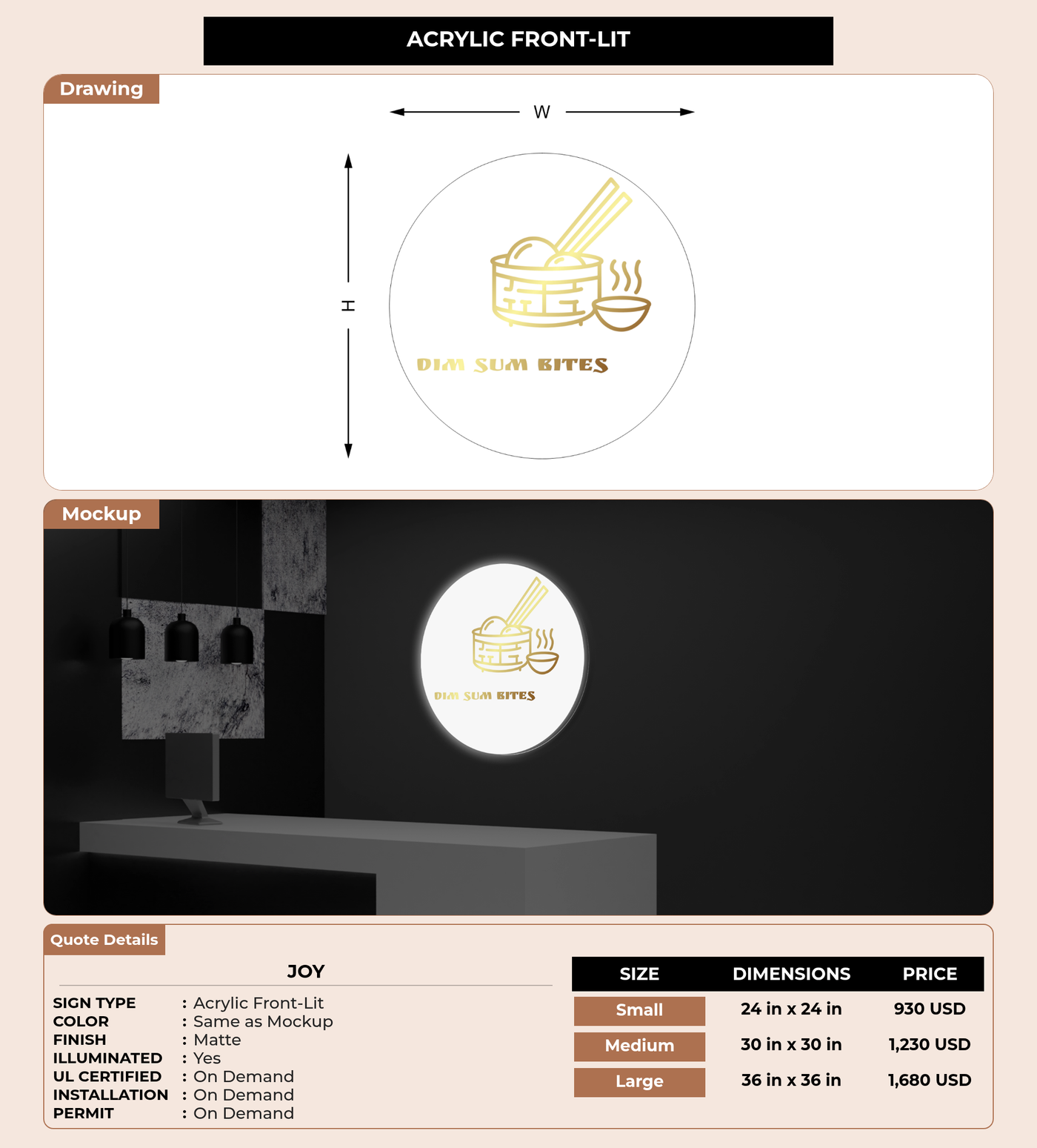 CUSTOM MOCKUP SIGN FOR Joy