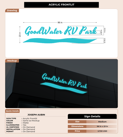 CUSTOM MOCKUP SIGN FOR joseph aubin