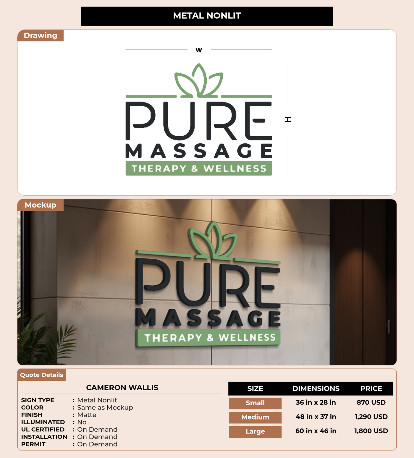 CUSTOM MOCKUP SIGN FOR Cameron Wallis