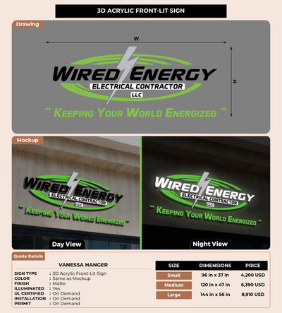 CUSTOM MOCKUP SIGN FOR Vanessa Hanger