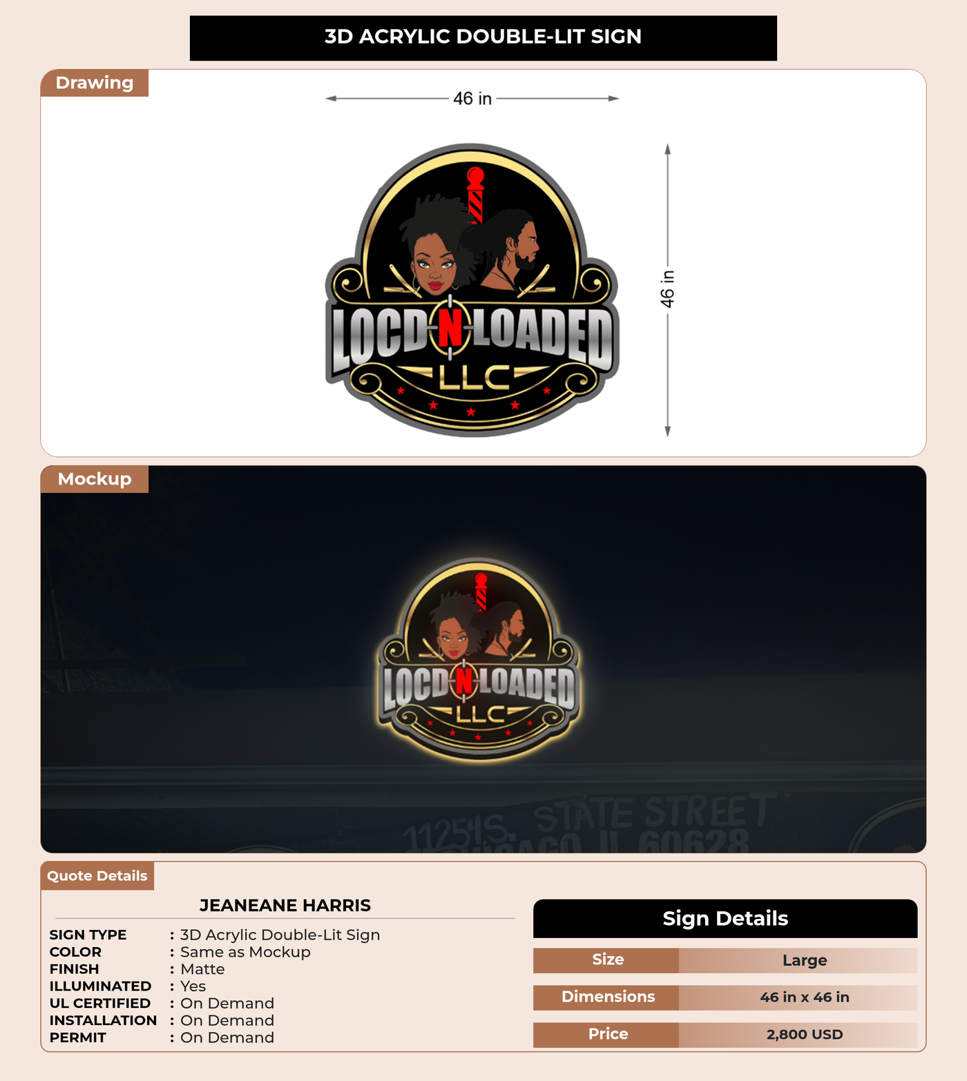 CUSTOM MOCKUP SIGN FOR Jeaneane Harris