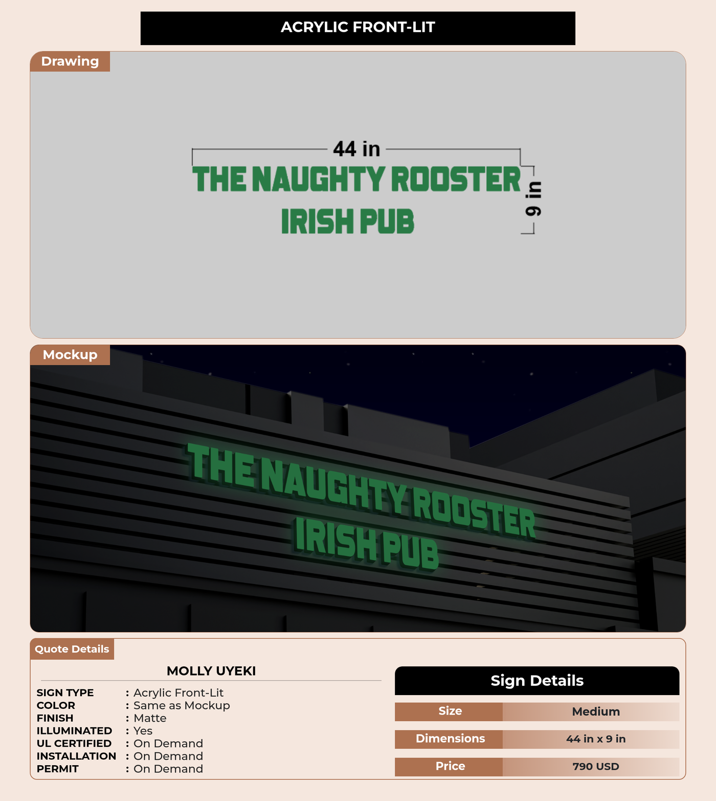 CUSTOM MOCKUP SIGN FOR Molly Uyeki