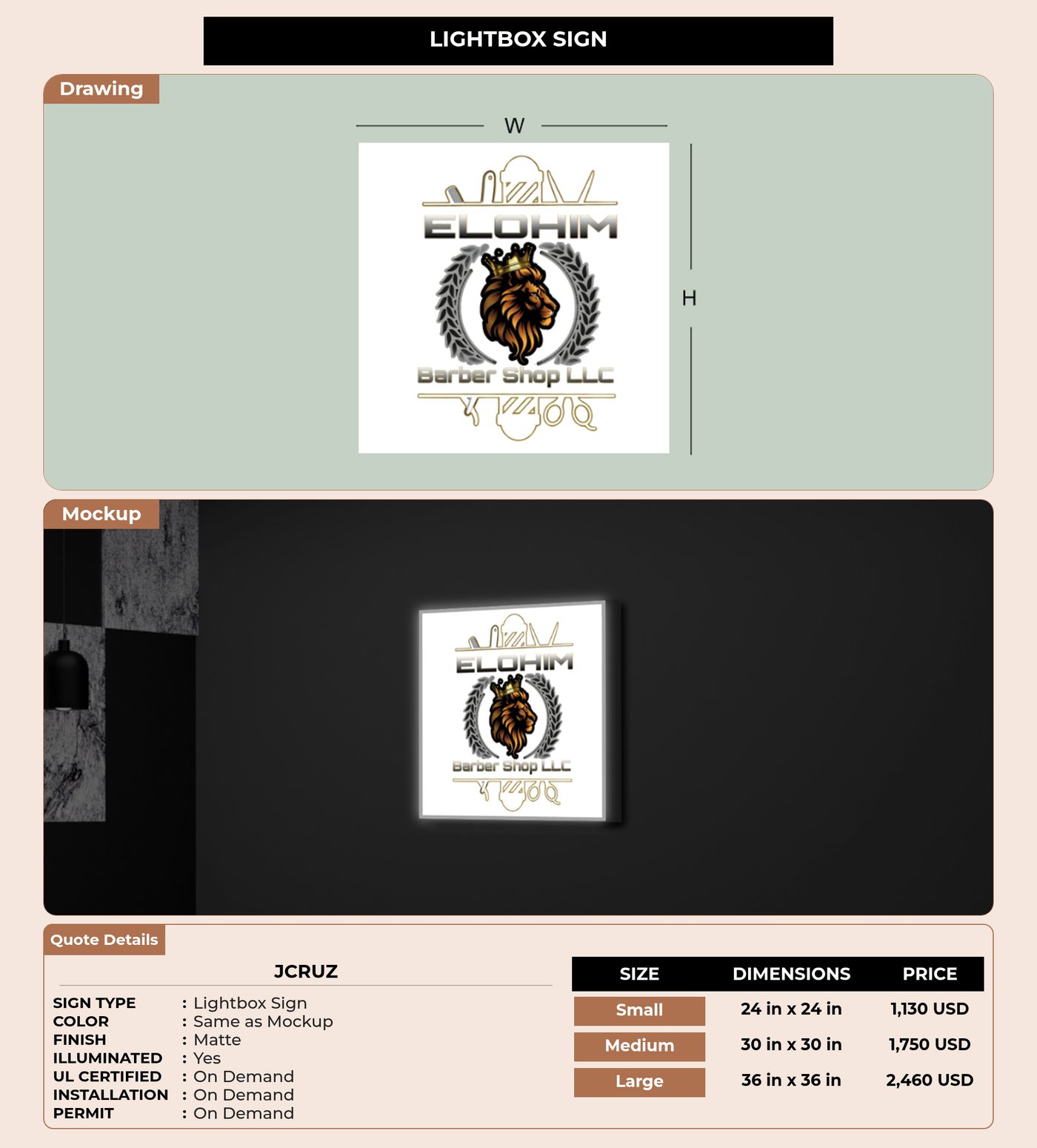 CUSTOM MOCKUP SIGN FOR JCruz
