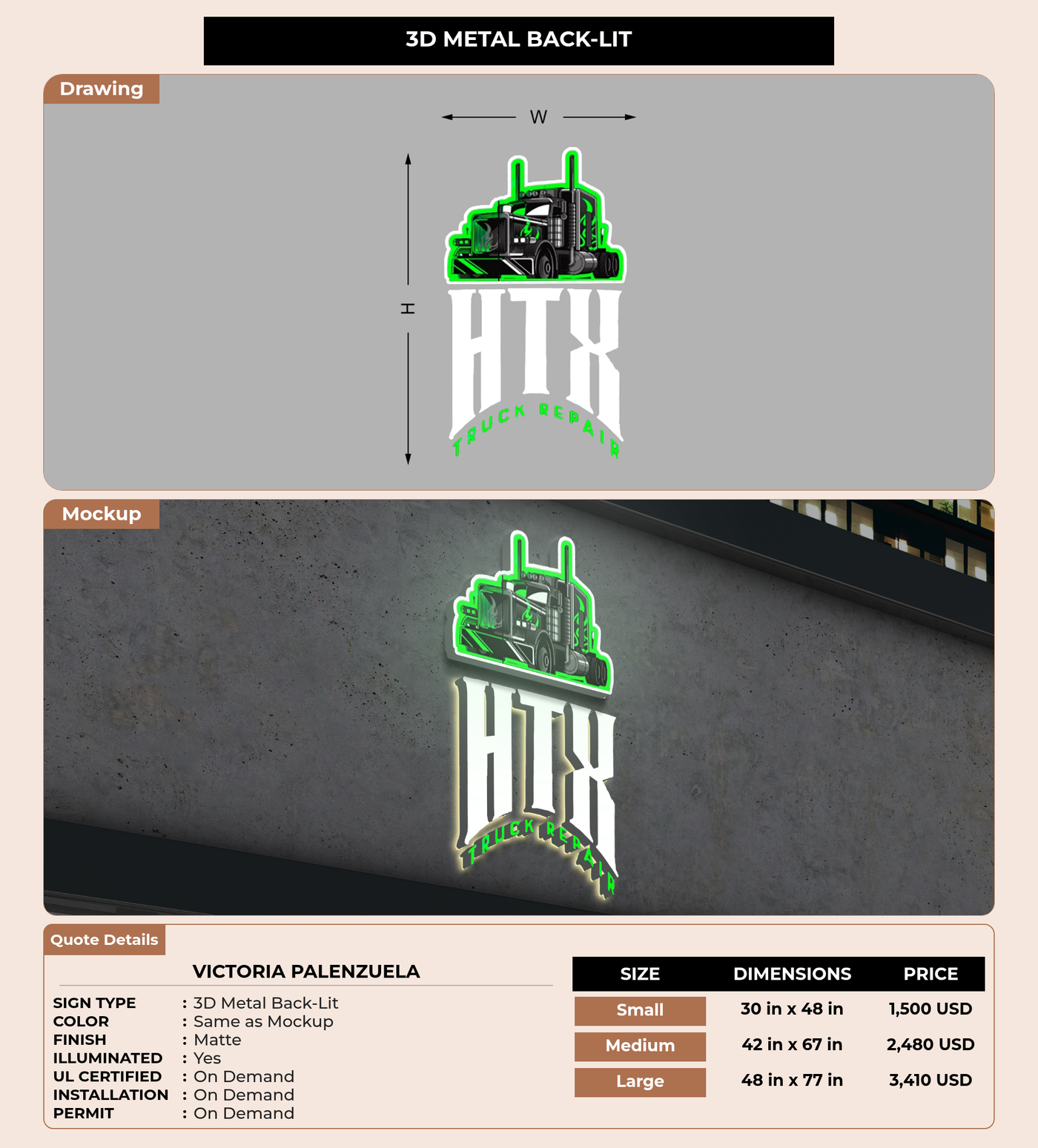 CUSTOM MOCKUP SIGN FOR Victoria Palenzuela