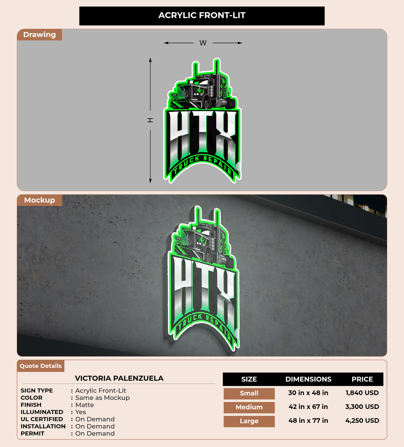 CUSTOM MOCKUP SIGN FOR Victoria Palenzuela