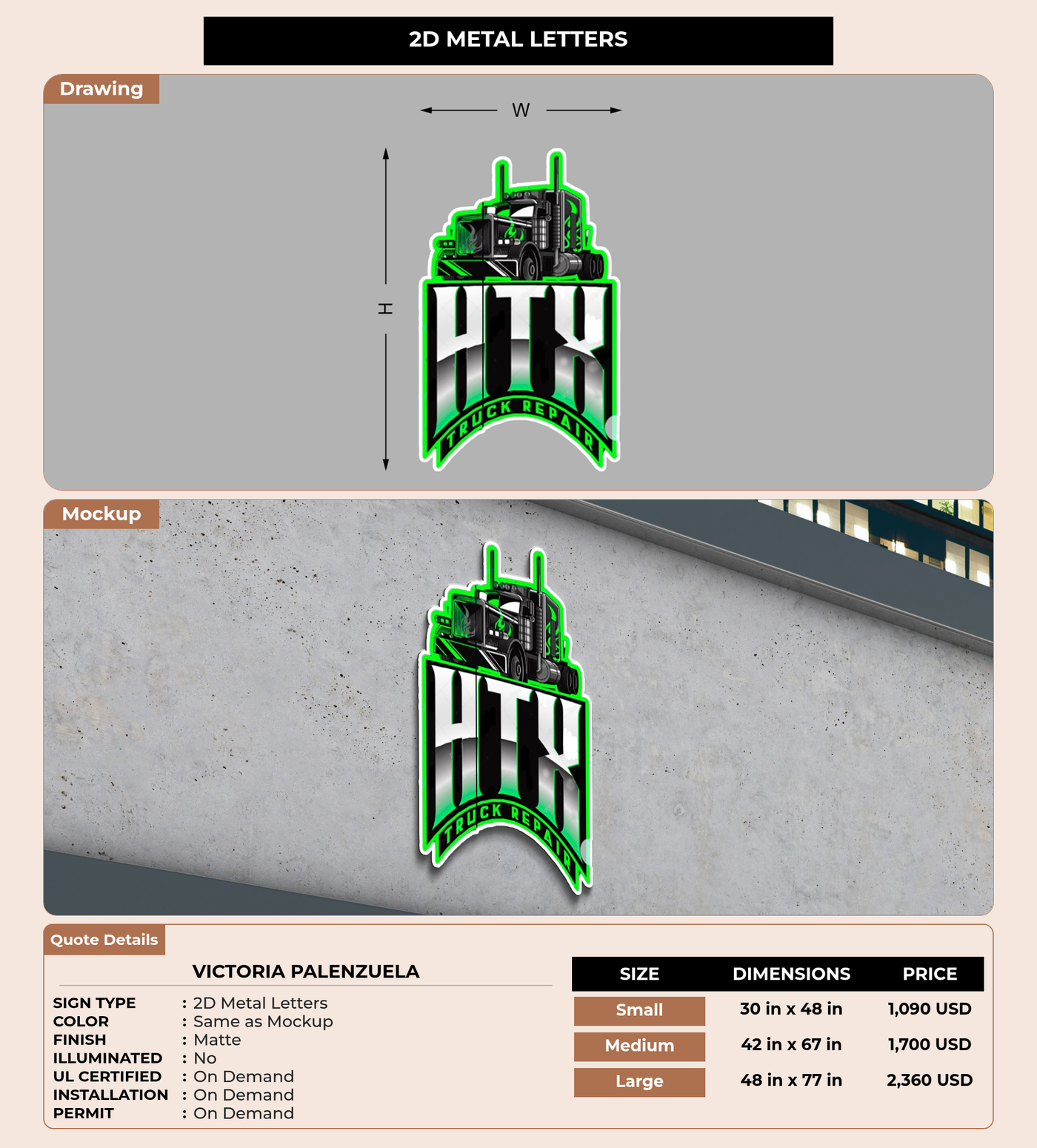 CUSTOM MOCKUP SIGN FOR Victoria Palenzuela