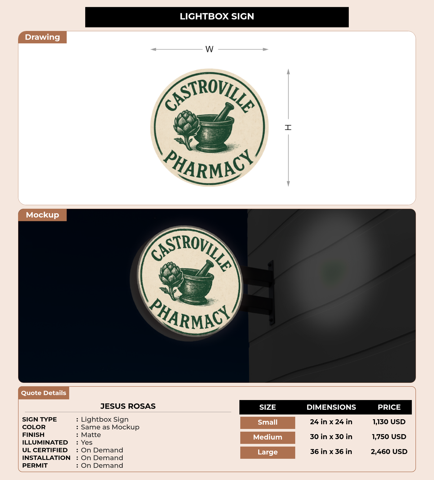 CUSTOM MOCKUP SIGN FOR Jesus Rosas