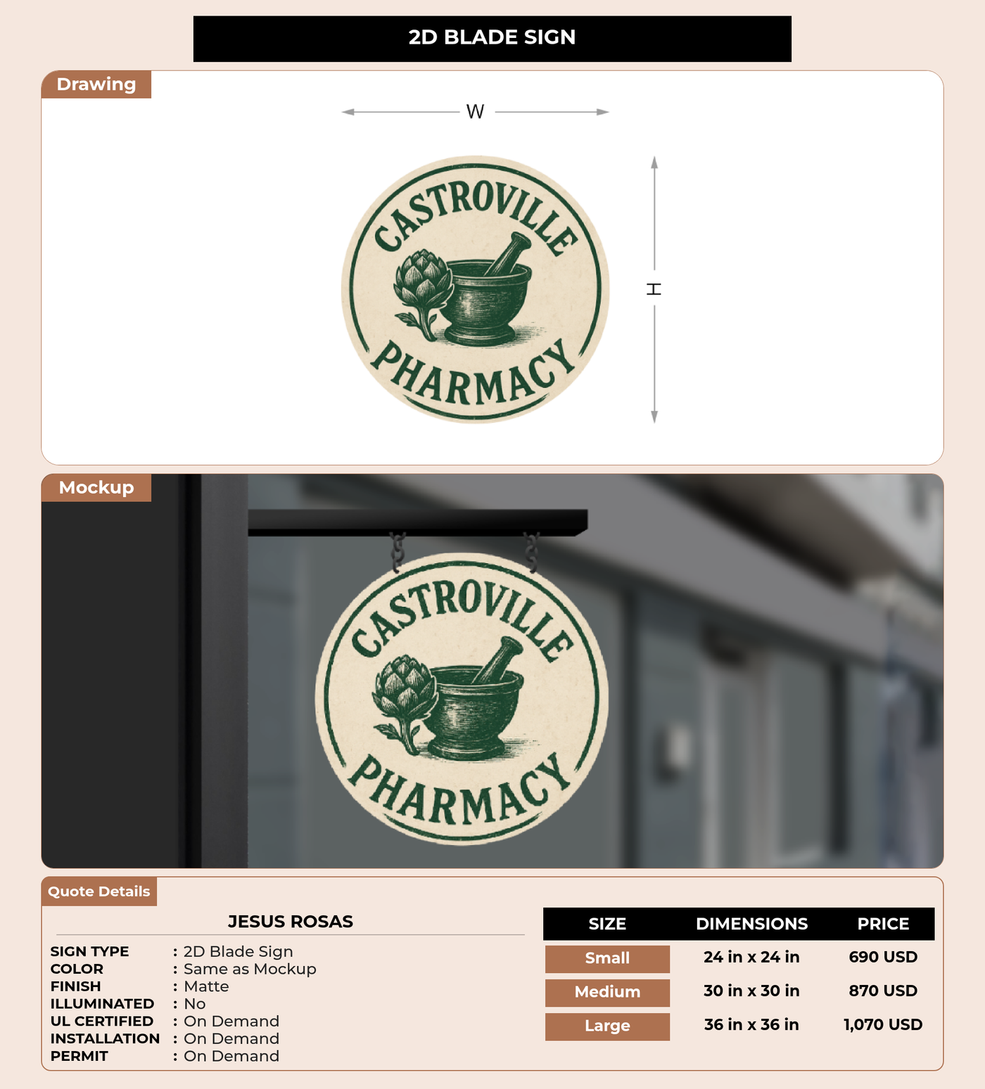 CUSTOM MOCKUP SIGN FOR Jesus Rosas