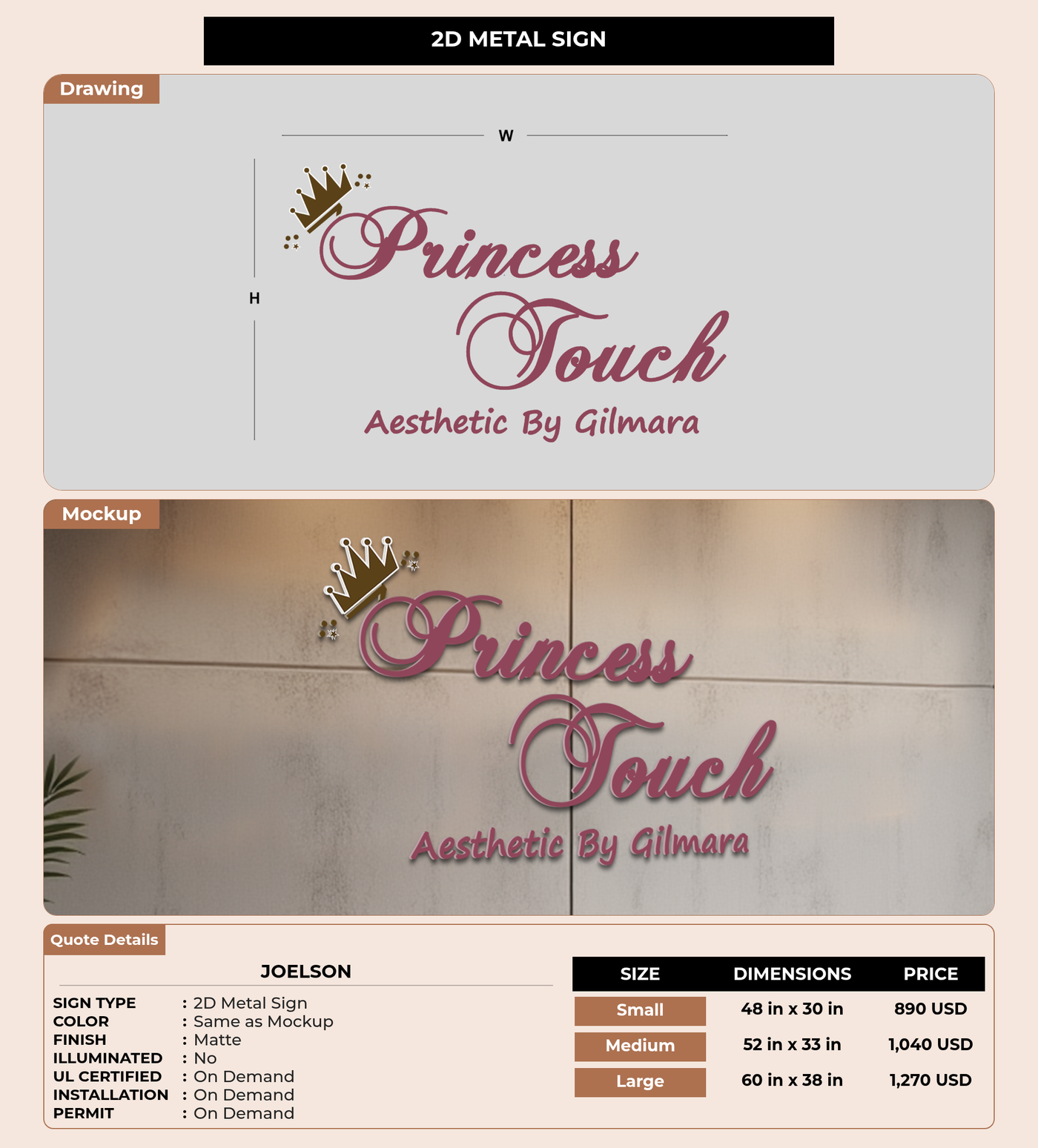 CUSTOM MOCKUP SIGN FOR Joelson