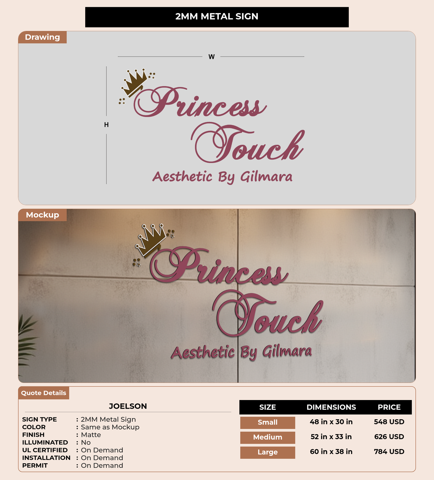 CUSTOM MOCKUP SIGN FOR Joelson