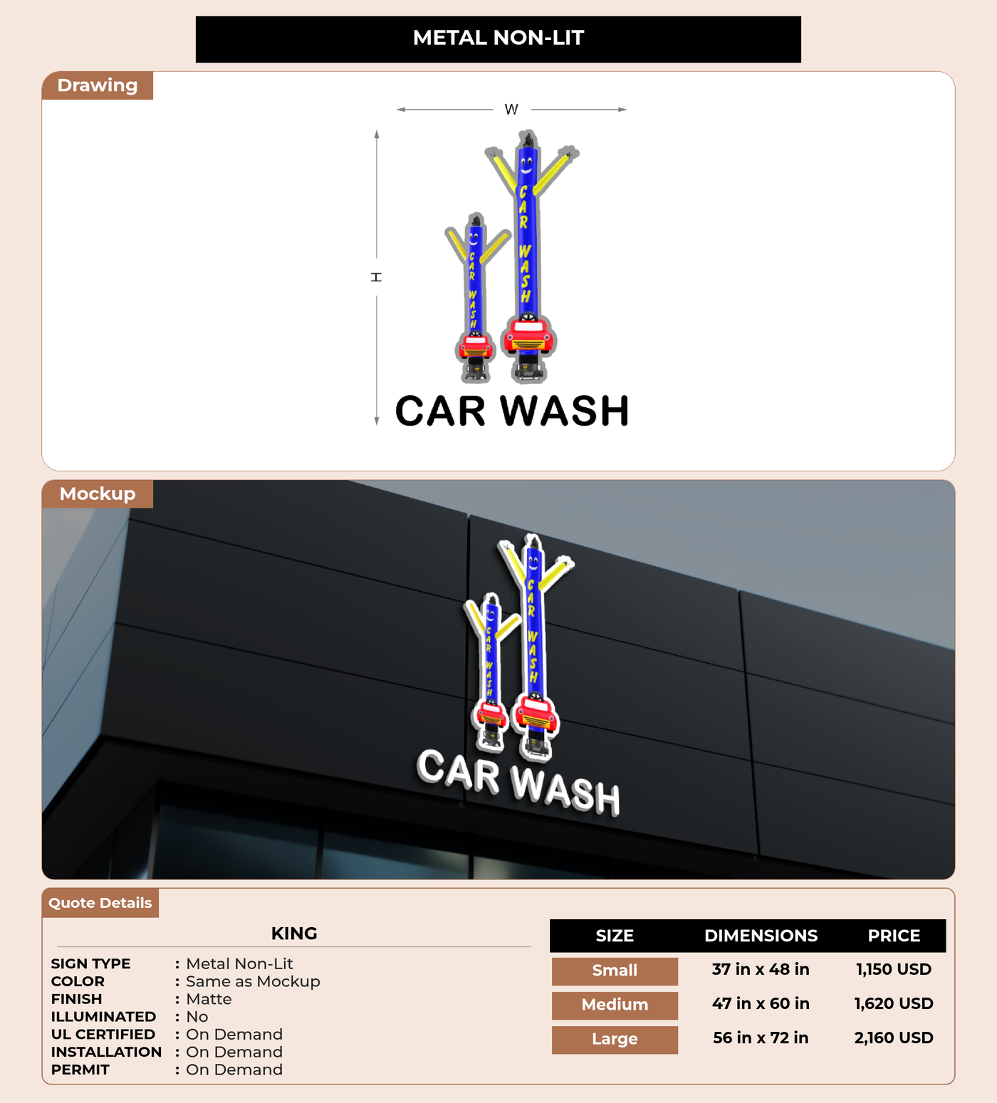 CUSTOM MOCKUP SIGN FOR King