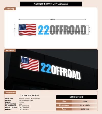 CUSTOM MOCKUP SIGN FOR Joshua C Wood