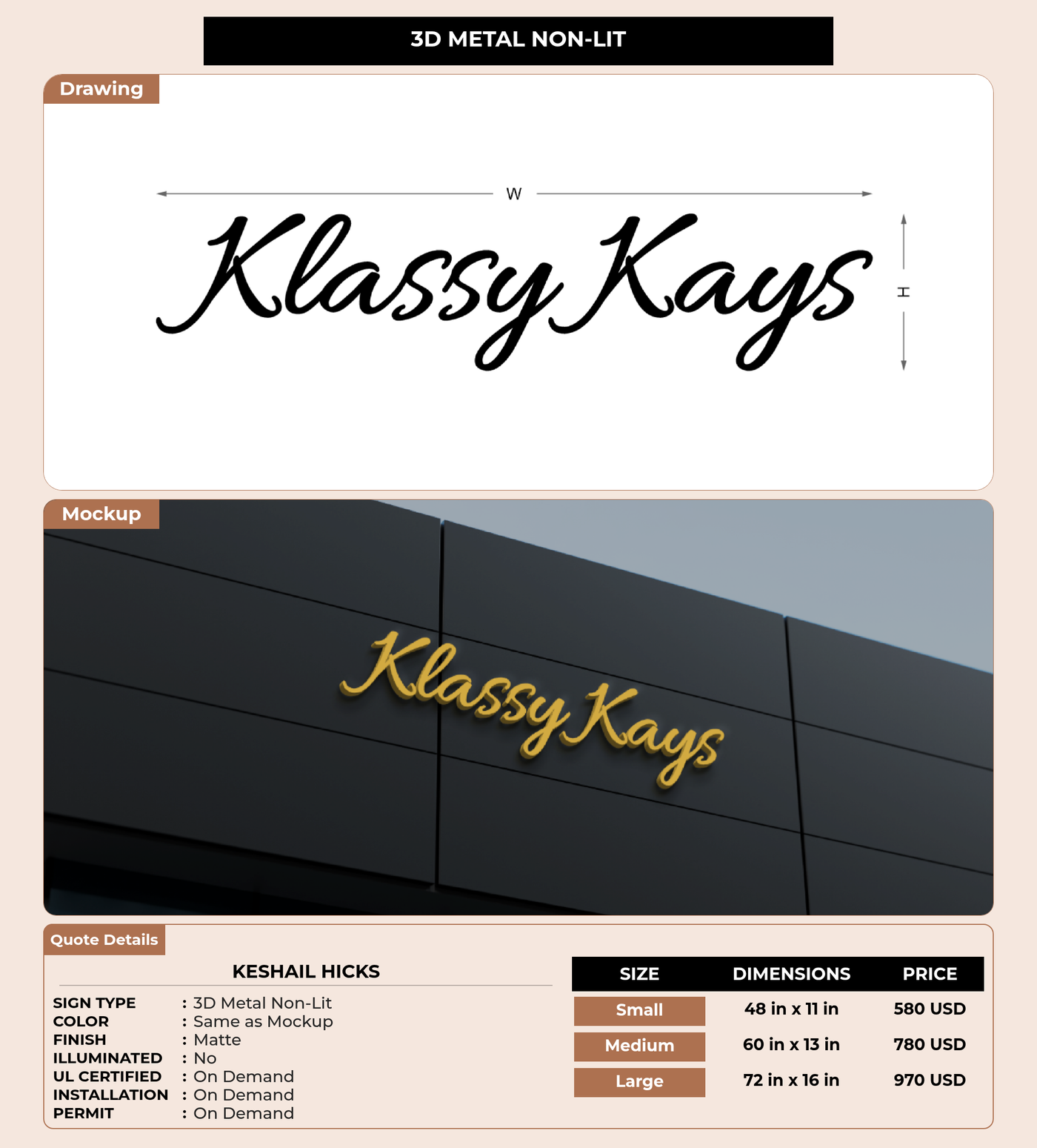 CUSTOM MOCKUP SIGN FOR Keshail Hicks