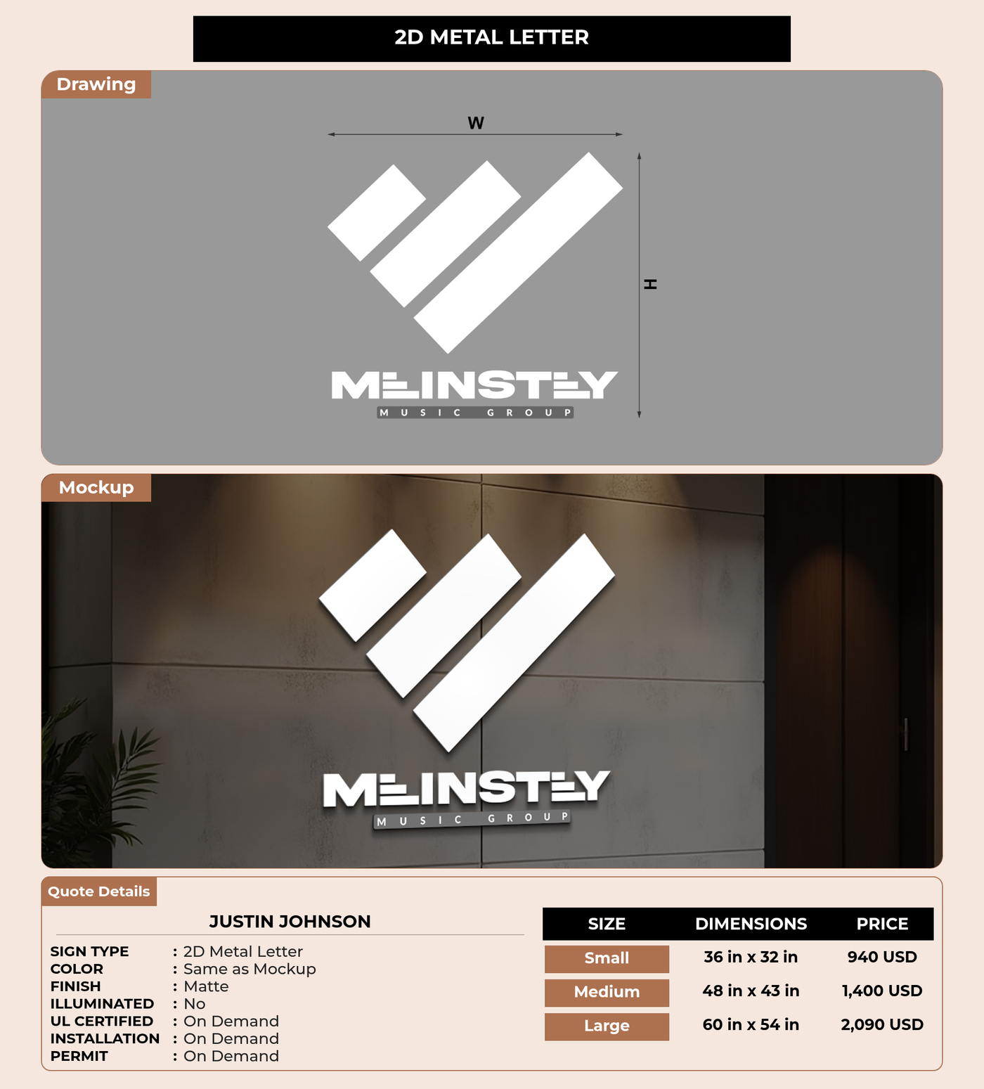 CUSTOM MOCKUP SIGN FOR Justin Johnson