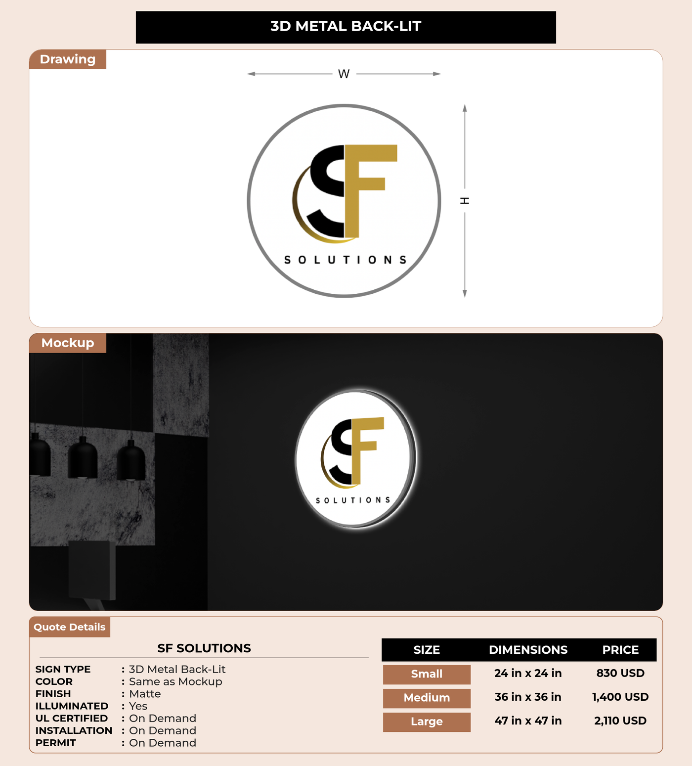 CUSTOM MOCKUP SIGN FOR SF SOLUTIONS
