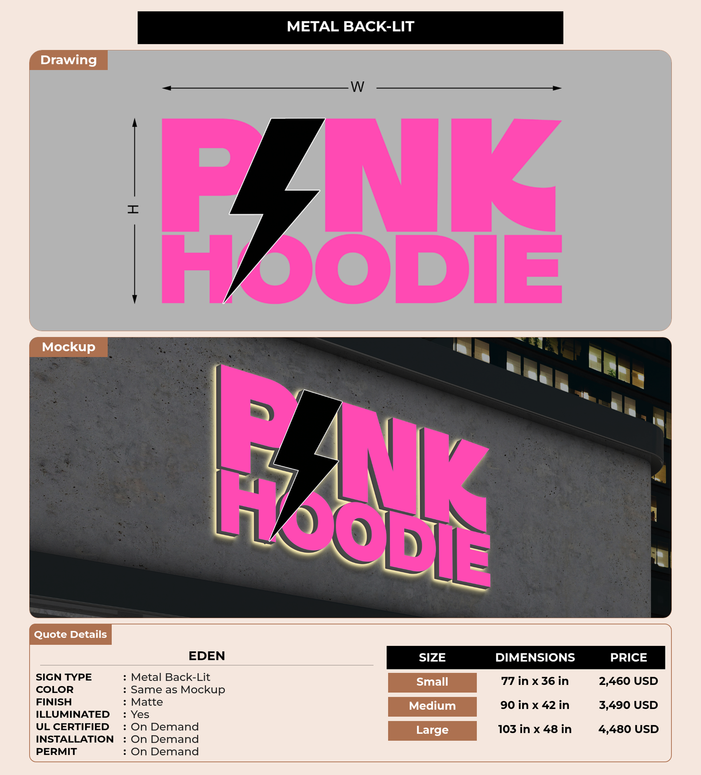 CUSTOM MOCKUP SIGN FOR Eden