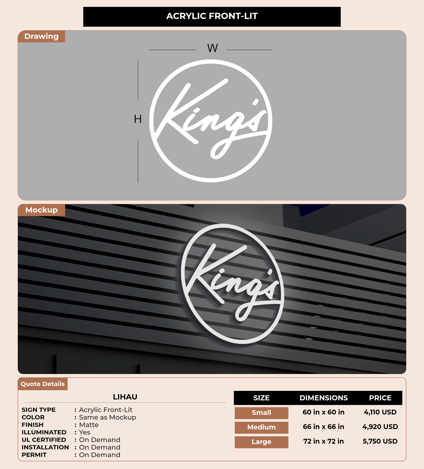 CUSTOM MOCKUP SIGN FOR Lihau