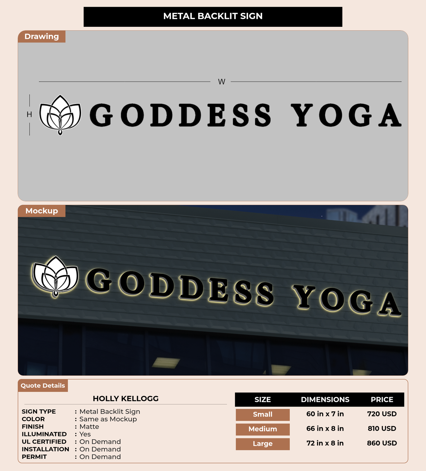 CUSTOM MOCKUP SIGN FOR Holly Kellogg