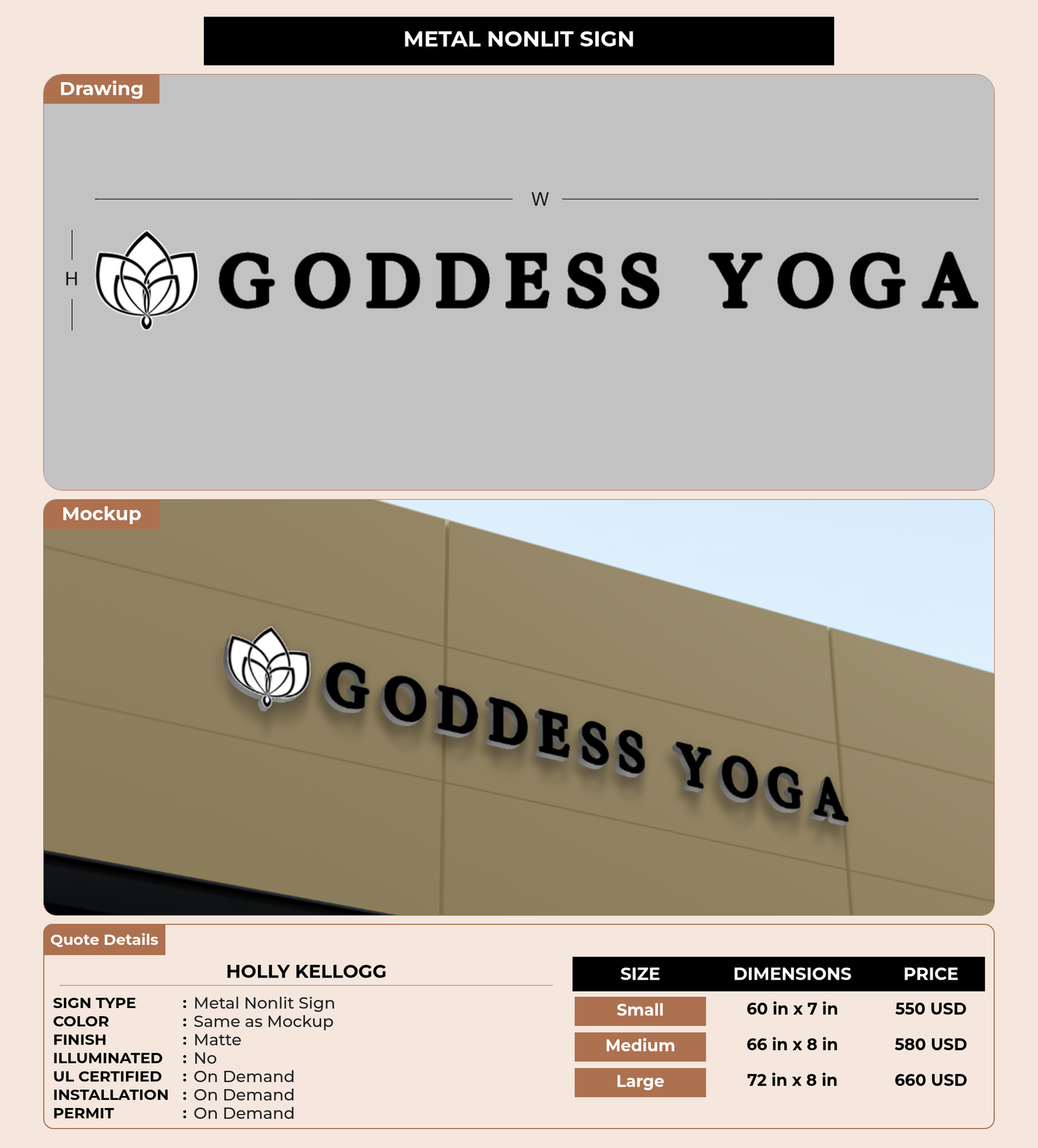 CUSTOM MOCKUP SIGN FOR Holly Kellogg