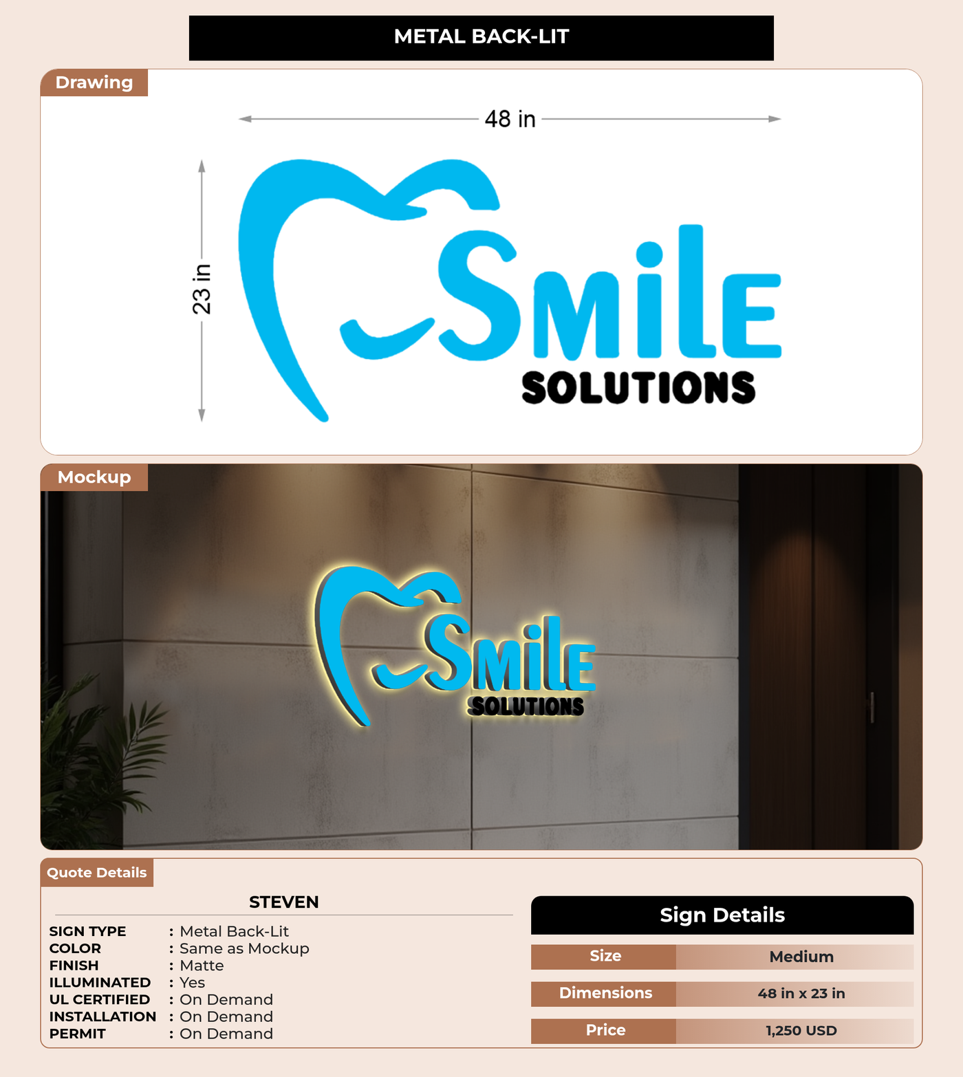 CUSTOM MOCKUP SIGN FOR Steven