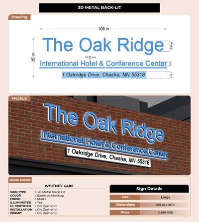 CUSTOM MOCKUP SIGN FOR whitney cain