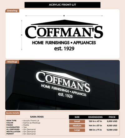 CUSTOM MOCKUP SIGN FOR Sara Ross